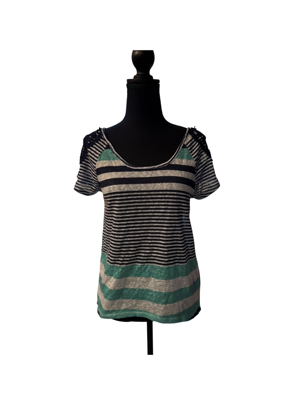 Almost Famous Striped Short Sleeve Top Size S